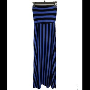 Mossimo Supply Co. Blue and Black Striped Maxi Dress